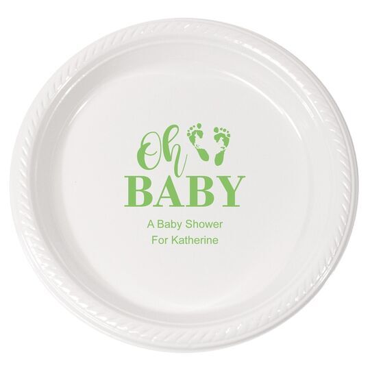 Oh Baby with Baby Feet Plastic Plates